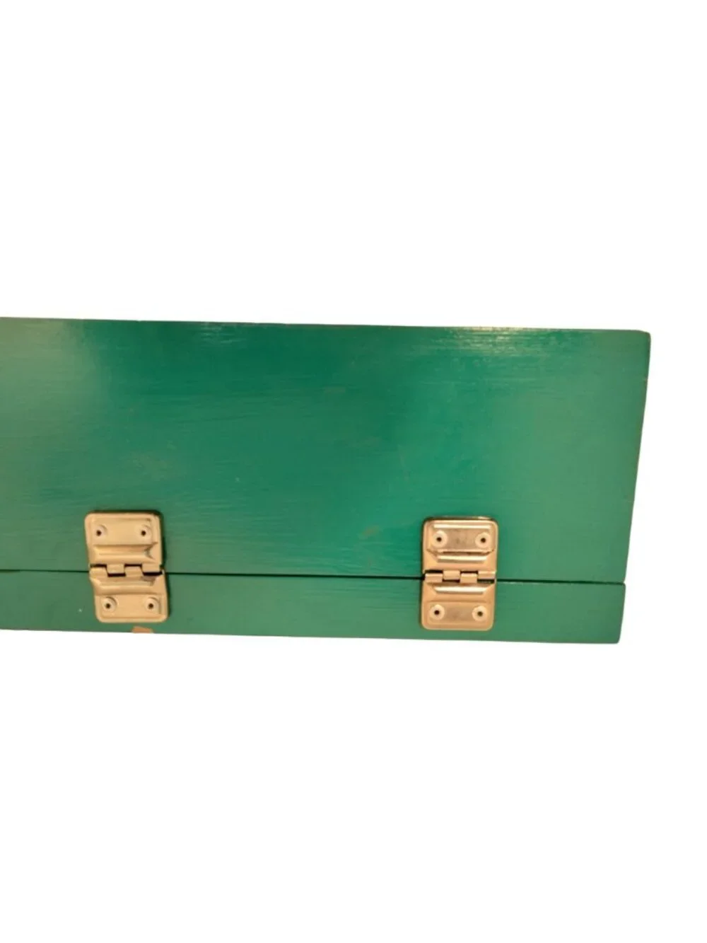 Hand Painted Wood Lunchbox Hippos Storage Box Africa Scene Handmade Blue 3D